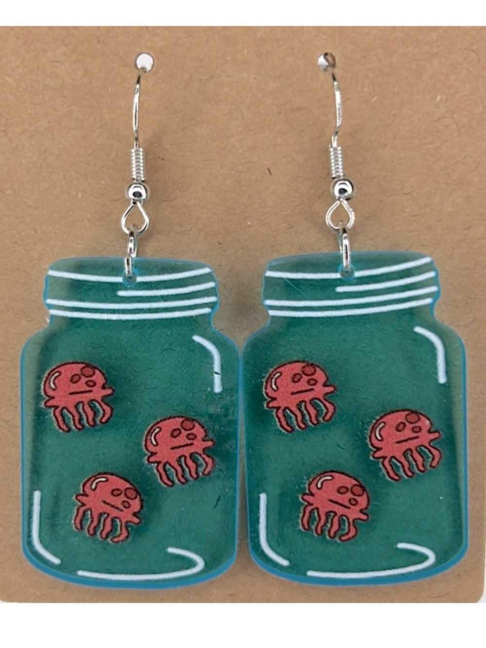 Acrylic Bottle Of Jelly Fish Design Dangle Earrings Fashion Jewelry